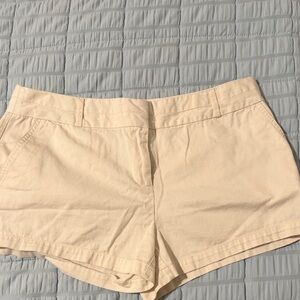Forever 21 Cream High-Rise Jean Shorts